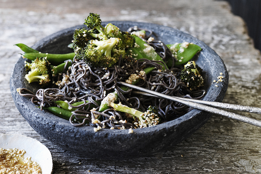 Black Bean Spaghetti Salad with Sesame Toasted Broccoli | FOOD MATTERS®